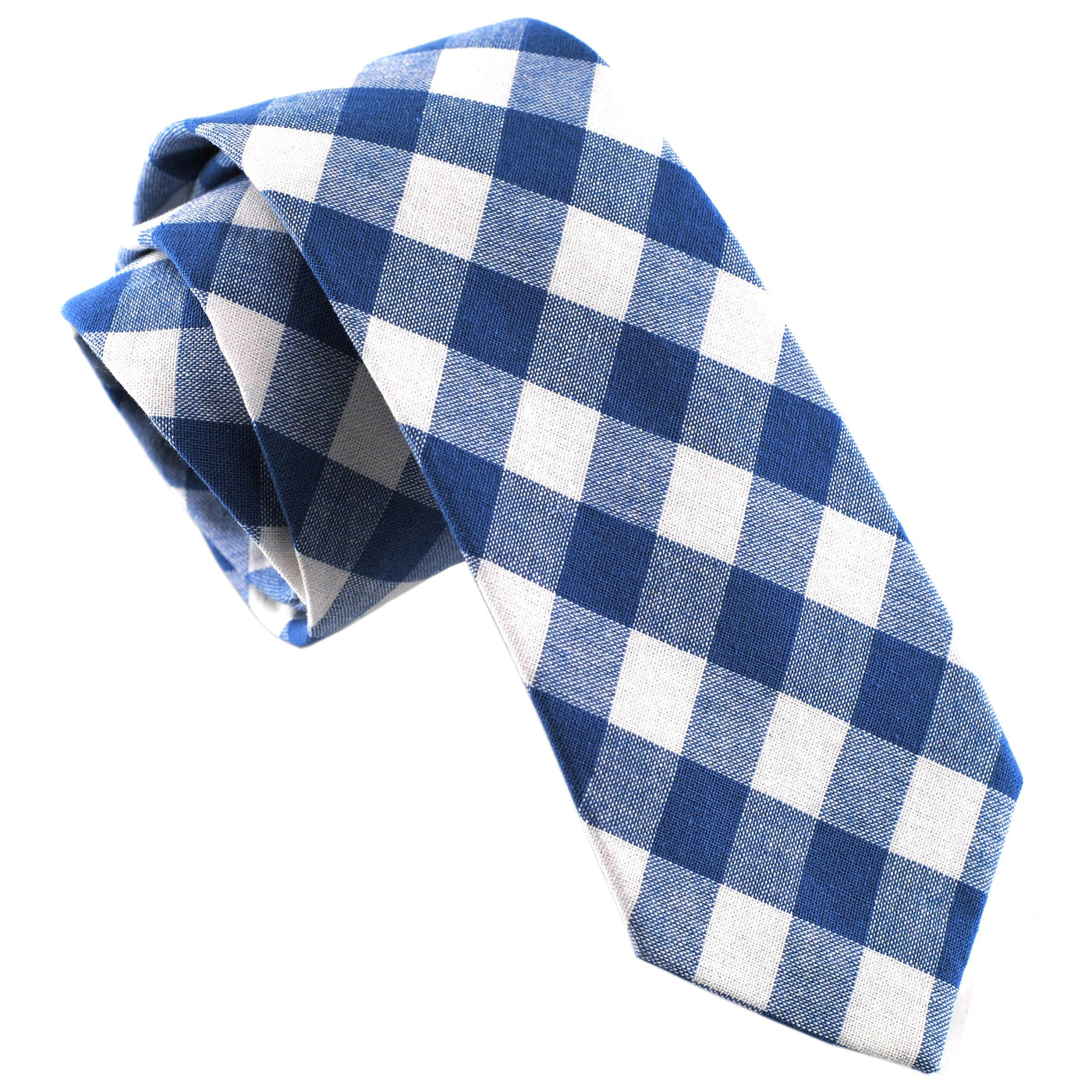 blue-white-checkered-skinny-cotton-necktie