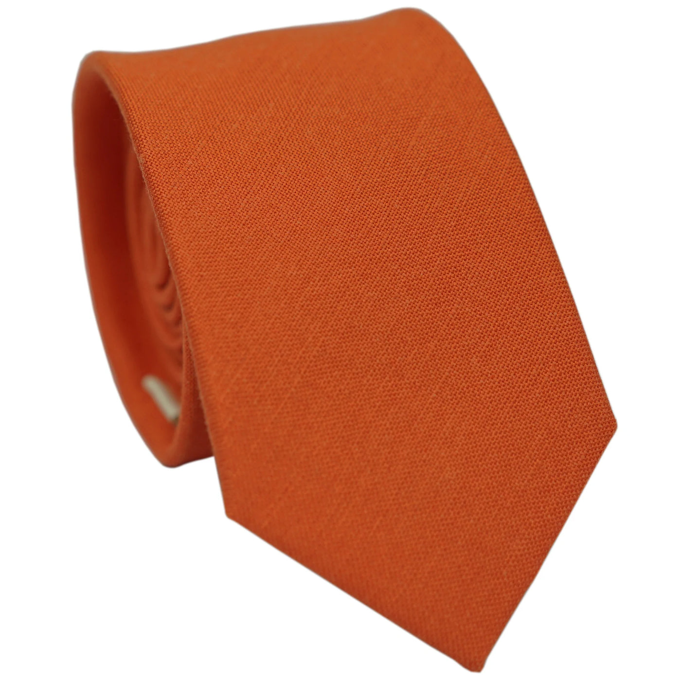 burnt-orange-skinny-cotton-necktie