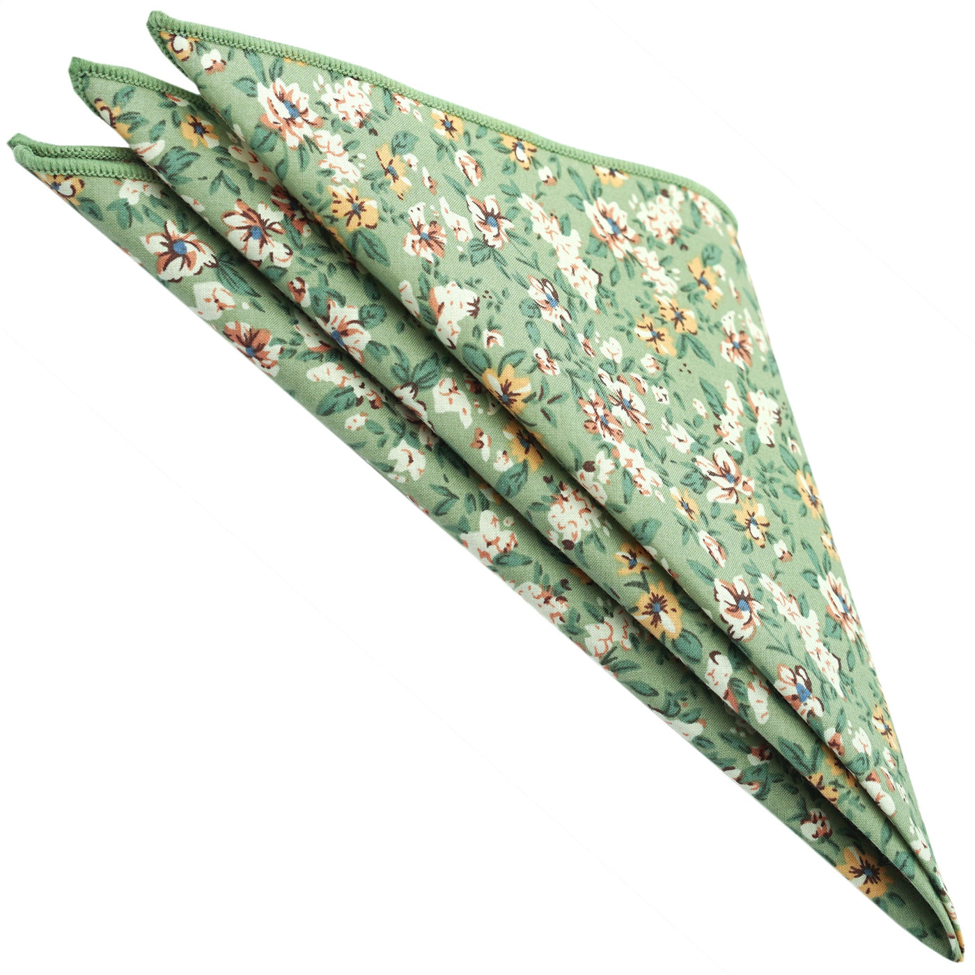 green-and-daisy-floral-pocket-square