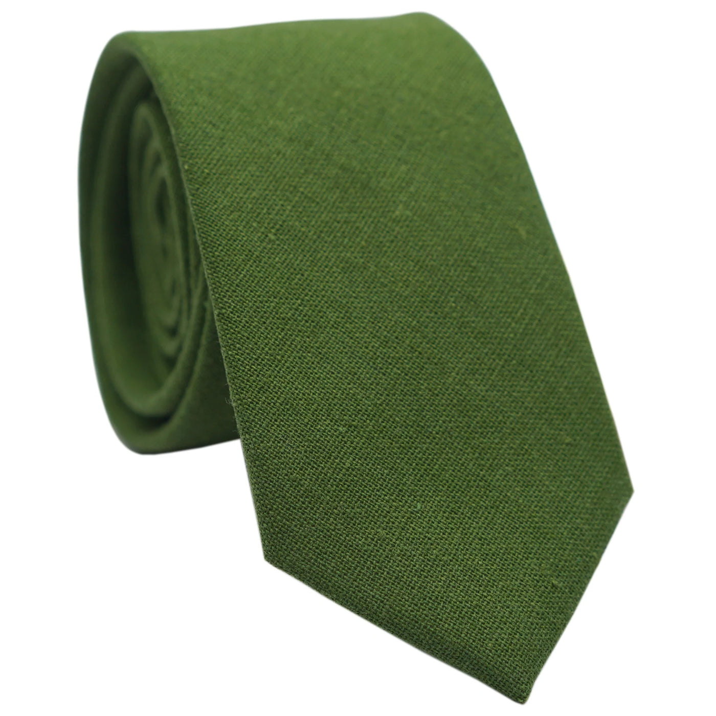 olive-skinny-cotton-necktie