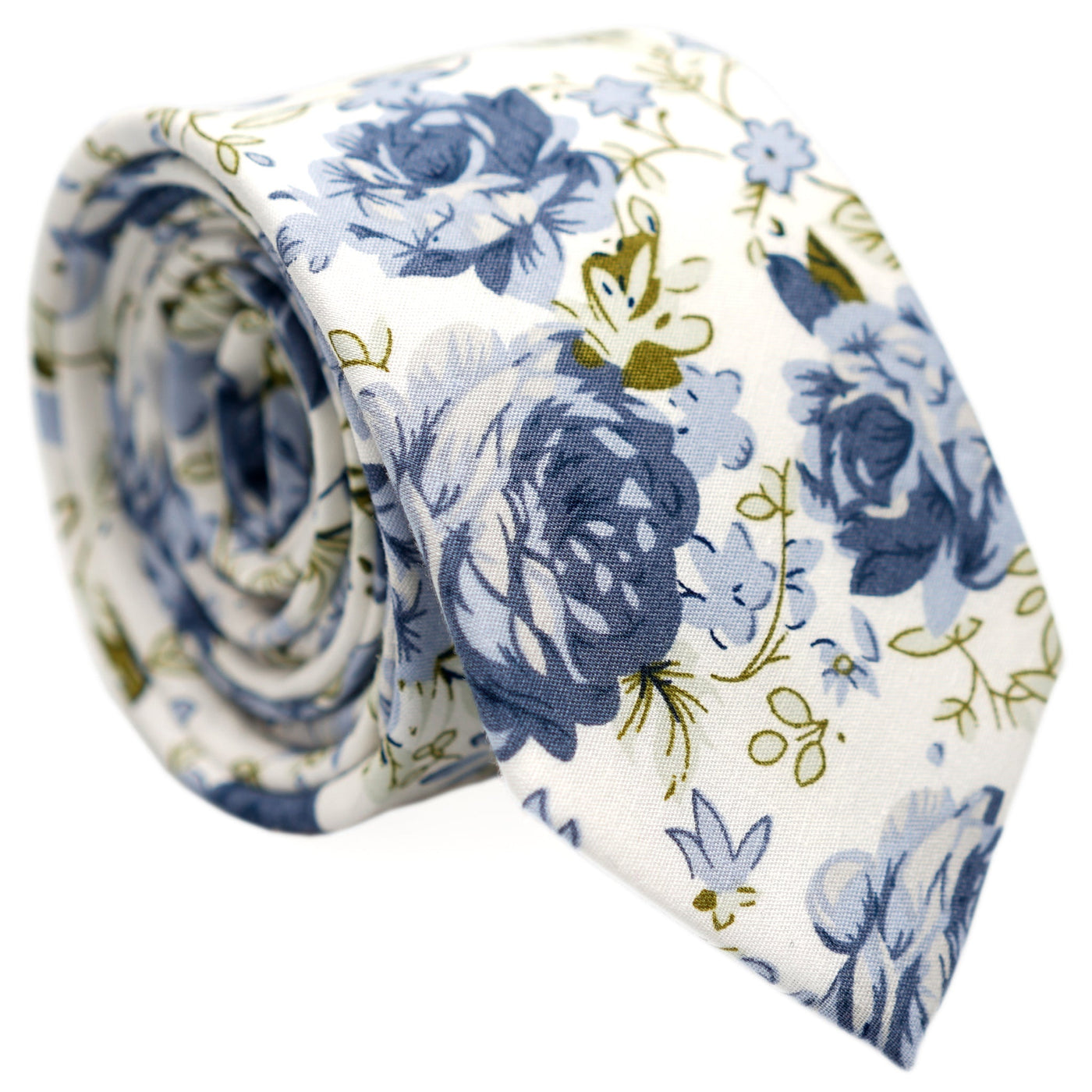 white-blue-skinny-floral-cotton-necktie